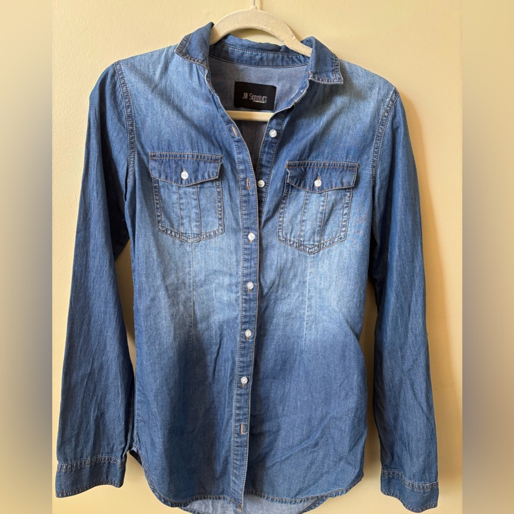 Denim button down size small